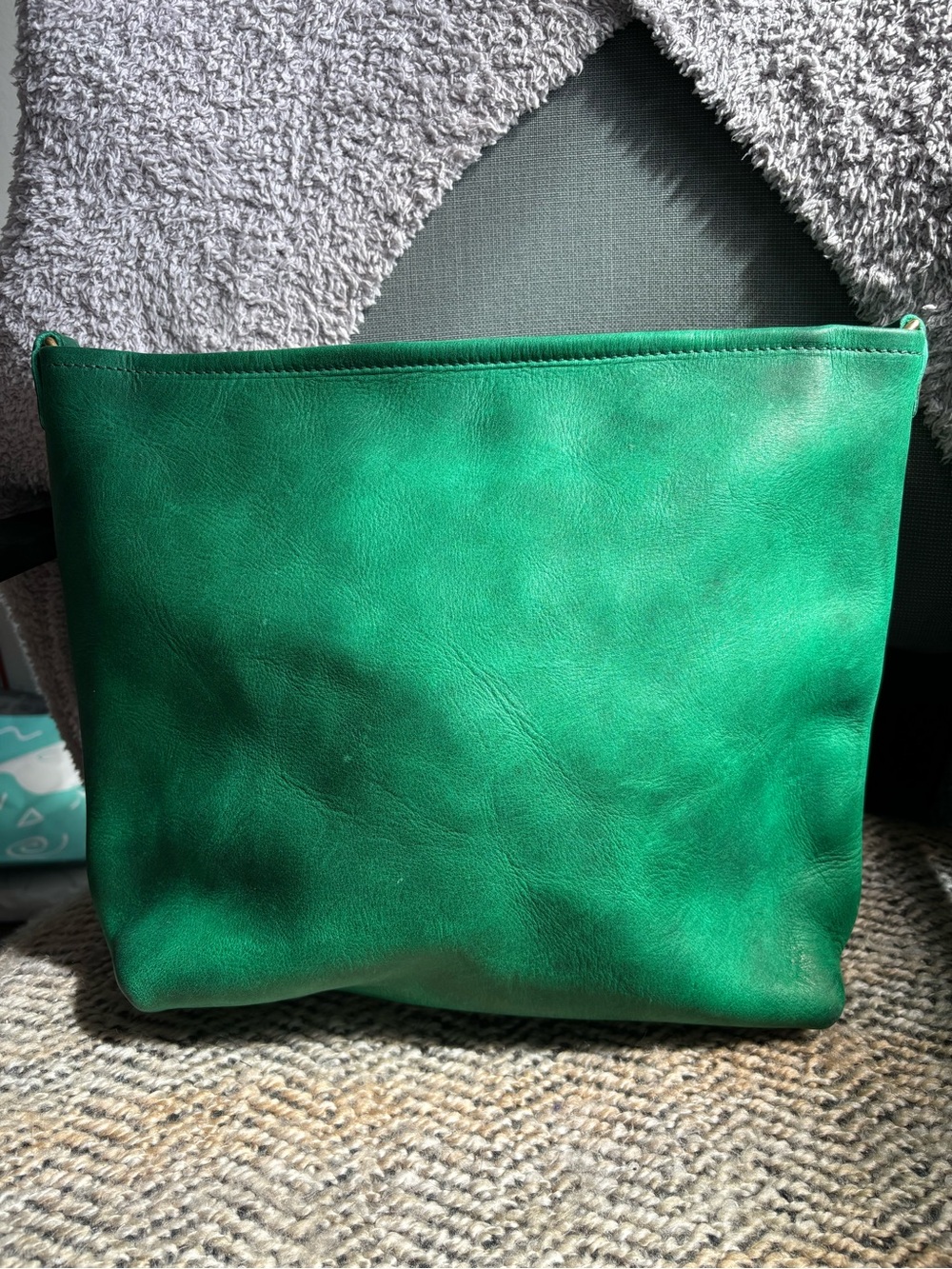 KMM & co. Mini crossbody tote in Horween golf green